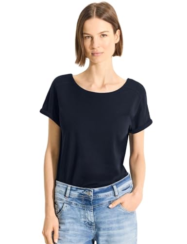 CECIL Damen B319864 Sommer T-Shirt, universal Blue, Large von Cecil