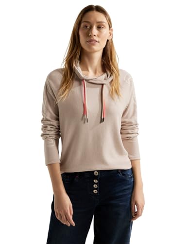 CECIL Damen B320557 Langarmshirt mit Wording, Hazelnut Melange, X-Large von Cecil