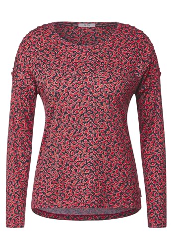 CECIL Damen B320558 Langarmshirt mit Paisley Muster, Cosy Coral, XXL von Cecil