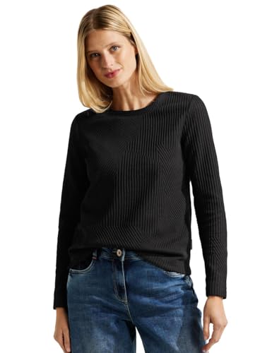 CECIL Damen B320660 Langarmshirt, Black, L von Cecil