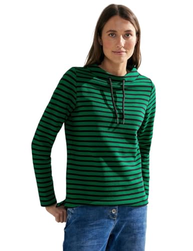 CECIL Damen B320668 Langarmshirt Gestreift, Easy Green, XL von Cecil