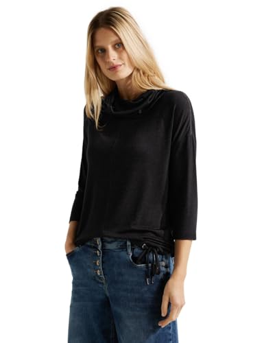 CECIL Damen B320669 T-Shirt 3/4 Arm, Black, M von Cecil