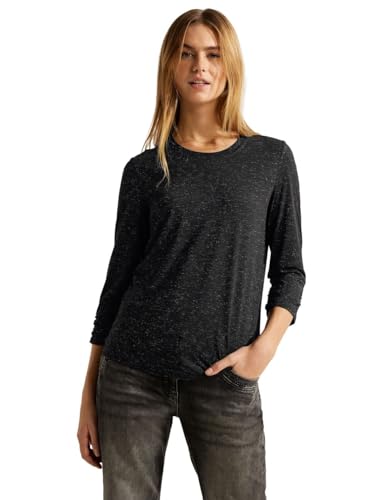 CECIL Damen B320672 T-Shirt 3/4 Arm, Black, S von Cecil