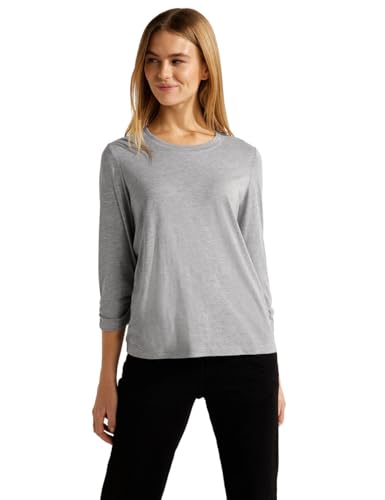 CECIL Damen B320672 T-Shirt 3/4 Arm, Mineral Grey Melange, S von Cecil