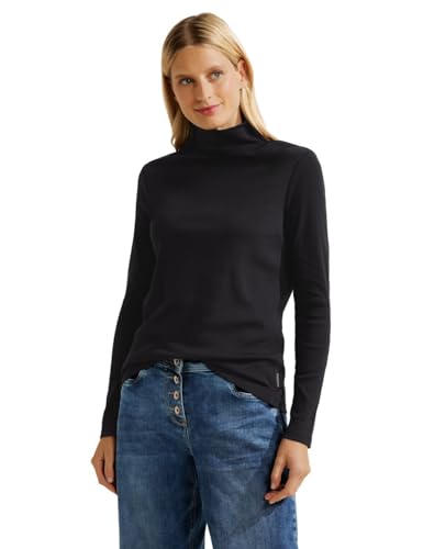 CECIL Damen B320731 Langarmshirt, Black, S von Cecil