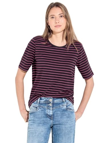 CECIL Damen B321114 Gestreiftes T-Shirt, aubergine red, Small von Cecil