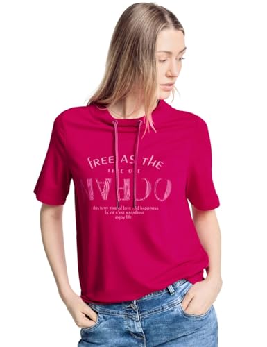 CECIL Damen B321302 T-Shirt mit Wording, pink Sorbet, Small von Cecil