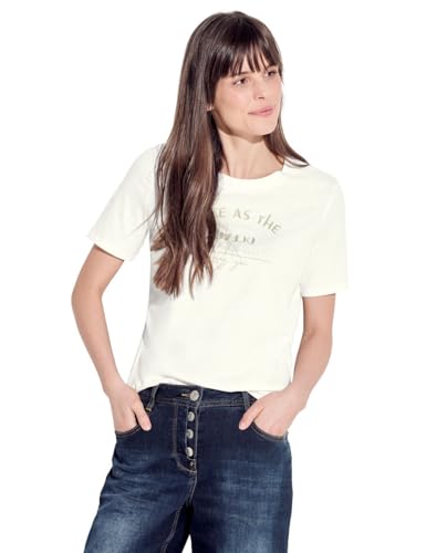 CECIL Damen B321311 Wording T-Shirt, Vanilla White, X-Large von Cecil