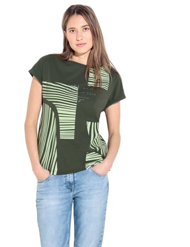 CECIL Damen B321312 Gestreiftes T-Shirt, cool Khaki, M CECIL Damen B321312 Gestreiftes T-Shirt, cool Khaki, M von Cecil