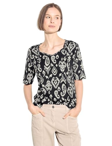 CECIL Damen B321507 Tunika T-Shirt, Black, Small von Cecil