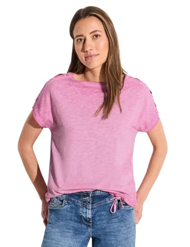 CECIL Damen B321509 T-Shirt aus Baumwolle, Bloomy pink, X-Large von Cecil