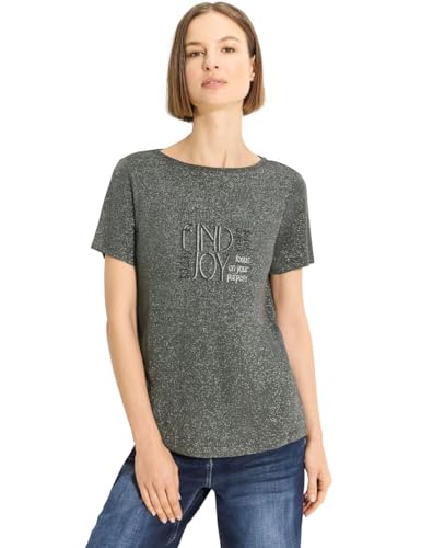 CECIL Damen B321522 Glitzer T-Shirt, cool Khaki, Medium CECIL Damen B321522 Glitzer T-Shirt, cool Khaki, Medium von Cecil