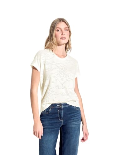 CECIL Damen B321529 Ajour T-Shirt, Vanilla White, XXL CECIL Damen B321529 Ajour T-Shirt, Vanilla White, XXL von Cecil