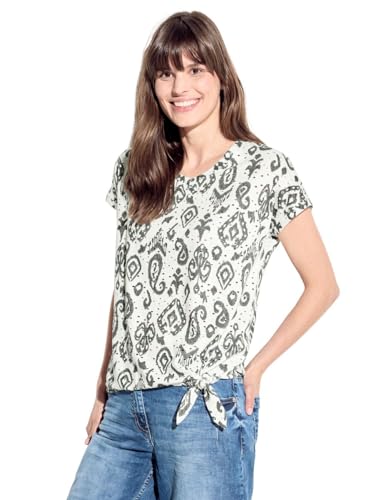 CECIL Damen B321530 Ajour T-Shirt mit Print, Vanilla White, X-Small von Cecil