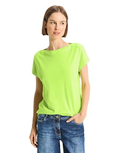 CECIL Damen B321625 Struktur T-Shirt, Soft Lime, S von Cecil