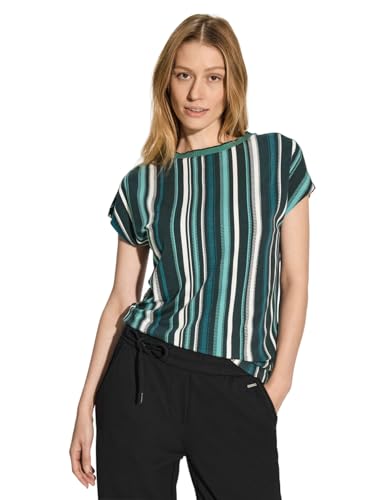 CECIL Damen B321785 Gestreiftes T-Shirt, fir Green, XX-Large von Cecil