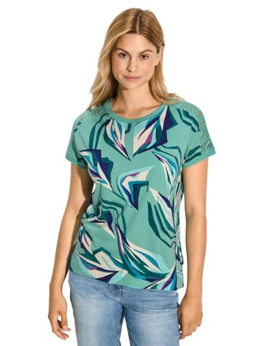 CECIL Damen B321788 Burn-Out T-Shirt mit Print, Adriatic Green, Small von Cecil
