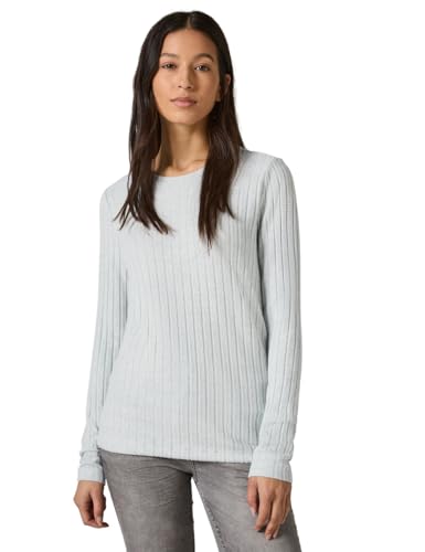 CECIL Damen B321895 EOS_Cosy Rib Shirt, Iced Salvia Green Melange,XXL von Cecil