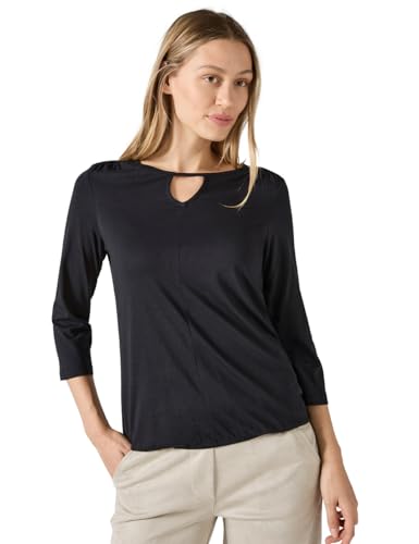 CECIL Damen B322251 Langarmshirt Mit Cut Out, Deep Charcoal Grey, S EU von Cecil