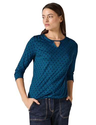 CECIL Damen B322253 Langarmshirt Mit Cut Out, Celestial Aqua Blue, XS EU von Cecil