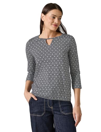 CECIL Damen B322253 Langarmshirt Mit Cut Out, Deep Charcoal Grey,M von Cecil