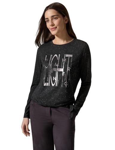 CECIL Damen B322353 Glitter Shirt Foil Print, Black Melange, XL EU CECIL Damen B322353 Glitter Shirt Foil Print, Black Melange, XL EU von Cecil