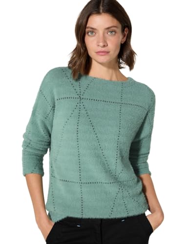 CECIL Damen B322389 Big Featheryarn Jacquard T-Shirt, Glaced Salvia Green,XS CECIL Damen B322389 Big Featheryarn Jacquard T-Shirt, Glaced Salvia Green,XS von Cecil