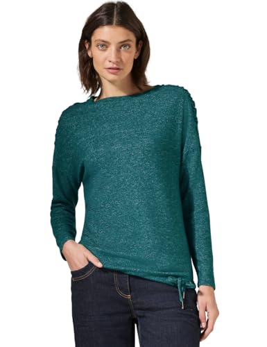 CECIL Damen B322492 Shirt Mit Raffung, Petrol Green Melange, XS EU CECIL Damen B322492 Shirt Mit Raffung, Petrol Green Melange, XS EU von Cecil