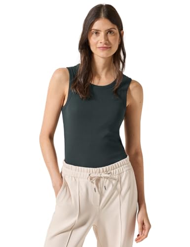 CECIL Damen B322920 Basic Top mit RIPP-Struktur, Slate Khaki, Large von Cecil