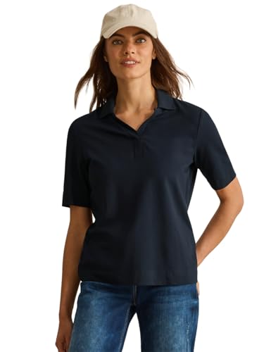 CECIL Damen B322947 Piquée Poloshirt, universal Blue, X-Small CECIL Damen B322947 Piquée Poloshirt, universal Blue, X-Small von Cecil