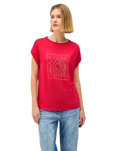 CECIL Damen B323068 Shirt mit Glitzer-Print, Glazed Apple Red, L von Cecil