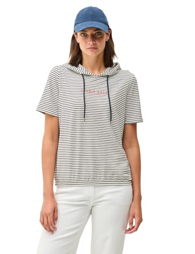 CECIL Damen B323516 Streifen-Hoodie mit Glitzer, Vanilla White, M von Cecil