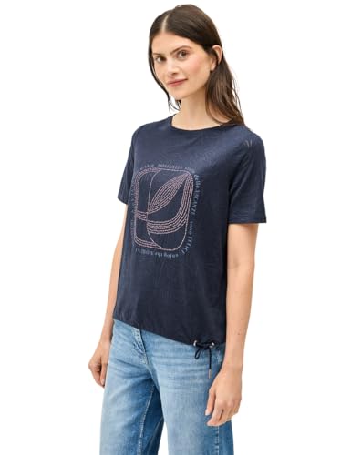 CECIL Damen B323517 T-Shirt mit Schmucksteinen, Urban Navy Blue, XS CECIL Damen B323517 T-Shirt mit Schmucksteinen, Urban Navy Blue, XS von Cecil