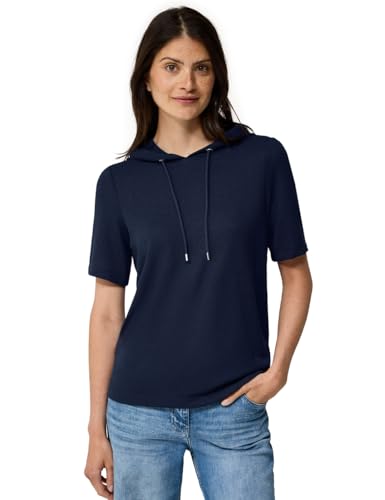CECIL Damen B323535 Crepe Hoodie-Shirt, Urban Navy Blue, S CECIL Damen B323535 Crepe Hoodie-Shirt, Urban Navy Blue, S von Cecil