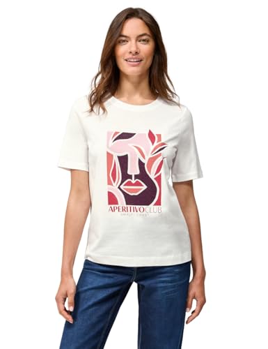 CECIL Damen B323546 T-Shirt mit Print, Vanilla White, S CECIL Damen B323546 T-Shirt mit Print, Vanilla White, S von Cecil
