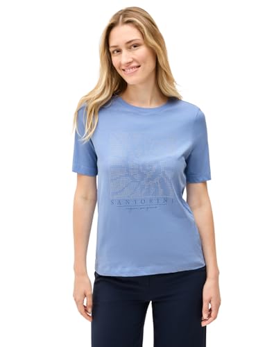 CECIL Damen B323582 Shirt mit Schmucksteinen, Deep Pastel Blue, L von Cecil