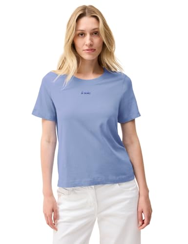 CECIL Damen B323586 T-Shirt mit Wording-Detail, Deep Pastel Blue, L von Cecil