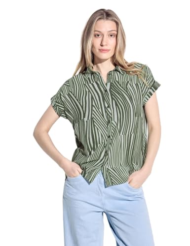 CECIL Damen B344678 Gestreifte Bluse, cool Khaki, L CECIL Damen B344678 Gestreifte Bluse, cool Khaki, L von Cecil