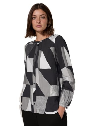 CECIL Damen B345183 Printed Roundneck Blouse, Schwarz, XXL EU von Cecil