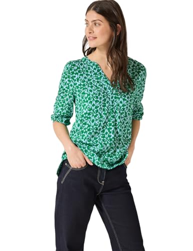 CECIL Damen B345548 Print-Bluse mit Glitzer, Pastel Blue, L von Cecil