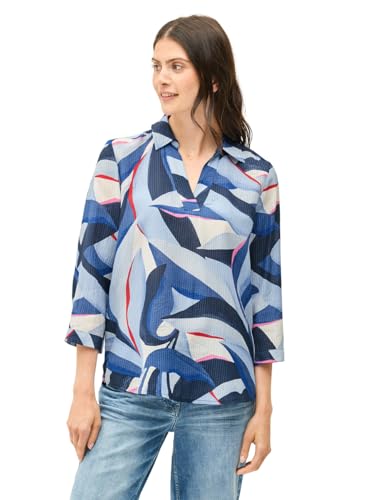 CECIL Damen B345823 Lange Hemdbluse mit Print, Urban Navy Blue, L von Cecil