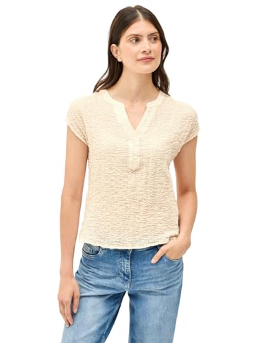 CECIL Damen B345827 Strukturbluse, Light Beige, L von Cecil
