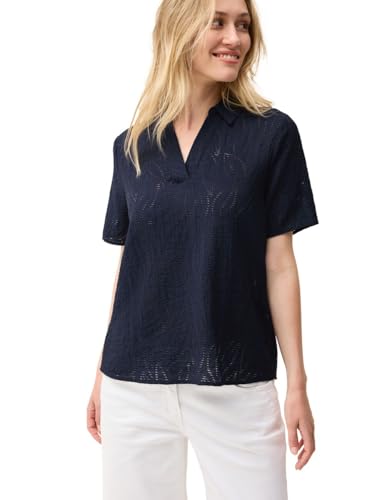 CECIL Damen B345828 Blusenshirt mit Struktur, Urban Navy Blue, XL von Cecil