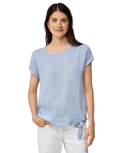 CECIL Damen B345831 Blusenshirt aus Leinen, Chambray Forever Blue, L von Cecil