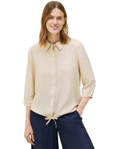 CECIL Damen B345843 Hemdbluse mit Struktur, Light Beige, XXL von Cecil