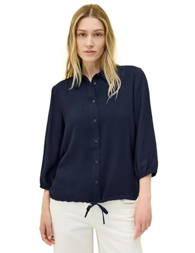 CECIL Damen B345843 Hemdbluse mit Struktur, Urban Navy Blue, XL von Cecil