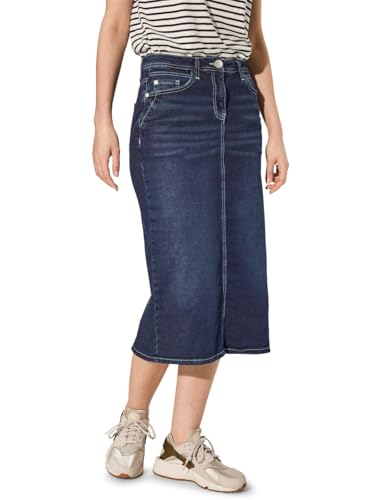 CECIL Damen B361542 Jeansrock, Dark Blue wash, 28W von Cecil
