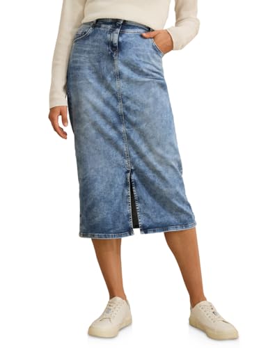 CECIL Damen B361679 Maxi Jeansrock, Authentic Used Wash, 30W EU von Cecil