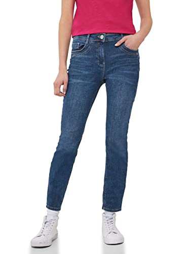 CECIL Damen B376024 Jeanshose Slim, Mid Blue Wash, 28W / 28L EU von Cecil