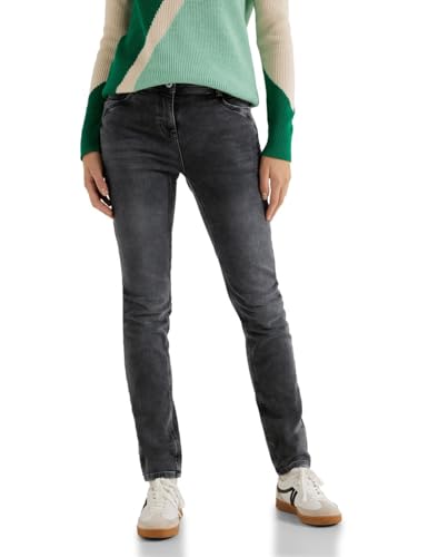 CECIL Damen B377016 Jeanshose Slim, Black Used wash, 29W / 32L von Cecil